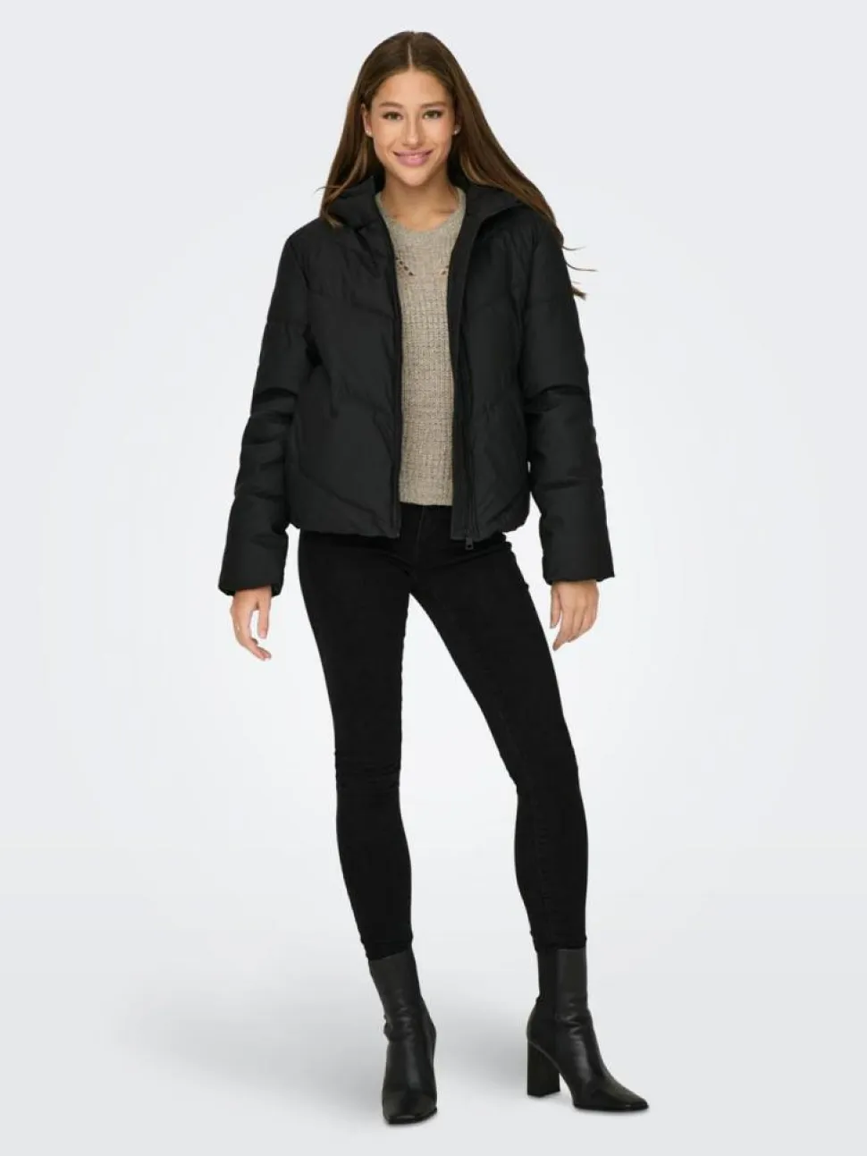 Arnhem Short Puffer Jakke, Black, XS