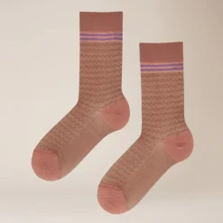 Arrow Graphic Strømper, Coral, 35-38