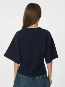Asha Knit Tee Bluse, Navy, 38