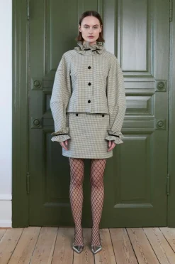 Aska Nederdel, Beige/Black Checks, 38