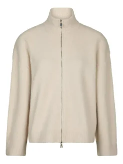 Asley Zip Knit Cardigan, Ivory, 40