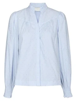 Astrida Stripe Stone Bluse, Light Blue, 40