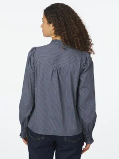 Astrida Stripe Stone Bluse, Navy, 40