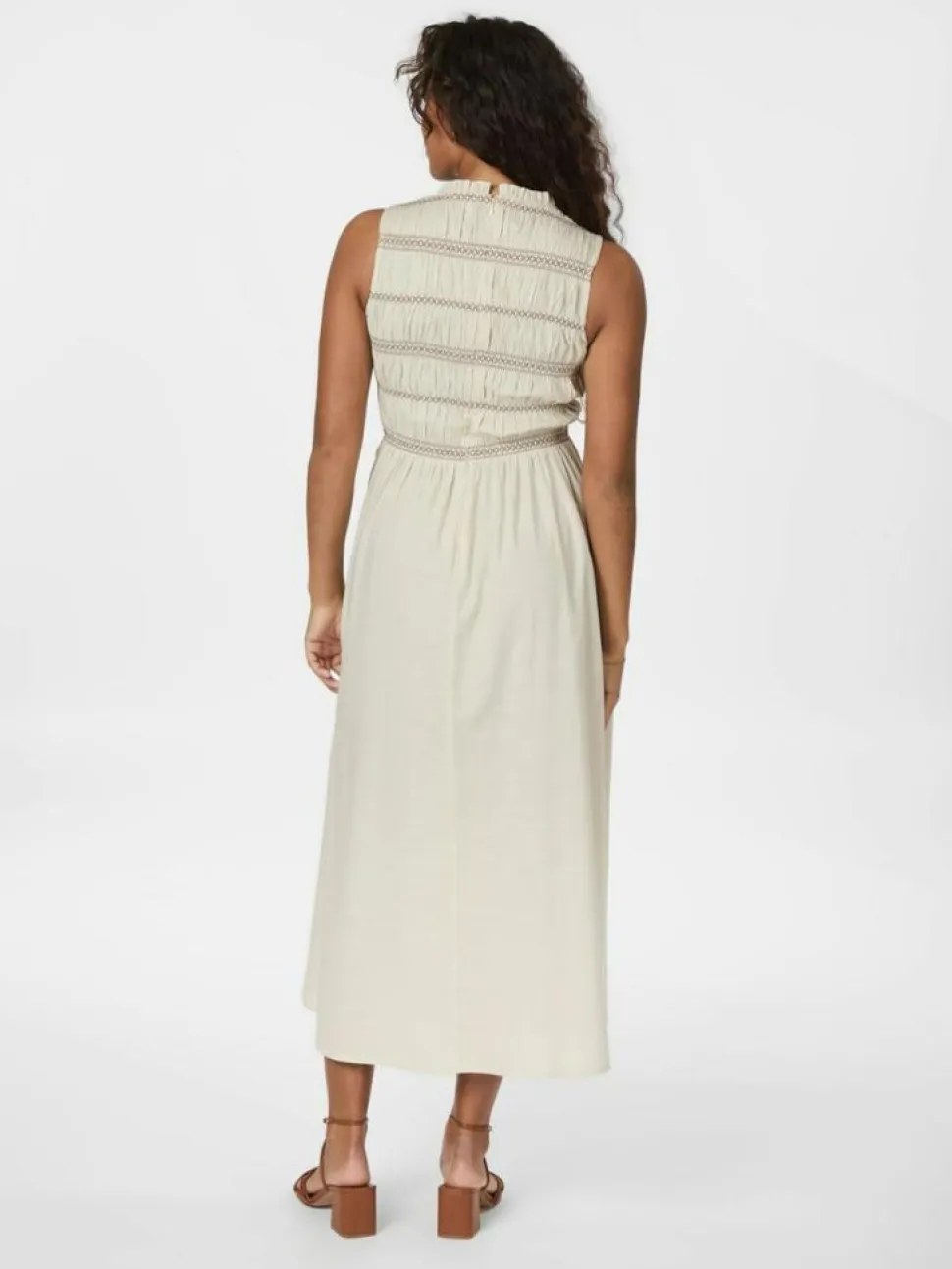 Atika Deco Smock Kjole, Ivory, 36