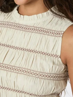 Atika Deco Smock Kjole, Ivory, 36