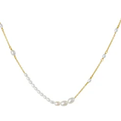 Aura Flow Halskæde, Gold Plated, 45 cm