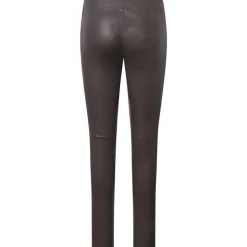 Aya Leather Leggings, Chocolate, 44