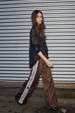 Baggy Track Bukser, Mocca, M