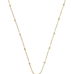 Beaded Chain Halskæde, Gold Plated, 38+2+2 cm