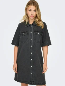 Belle Denimkjole, Washed Black, XS