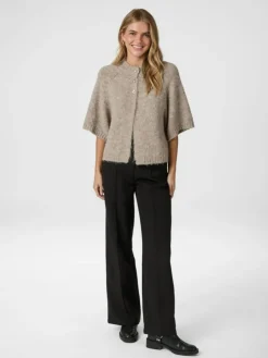 Benuta Fluffy Knit Cardigan, Beige Melange, 38