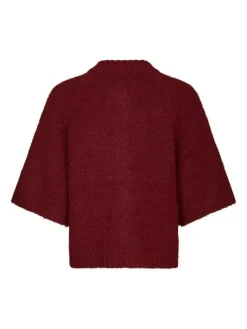 Benuta Fluffy Knit Cardigan, Dark Red, 38