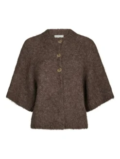 Benuta Fluffy Knit Cardigan, Light Brown, 38