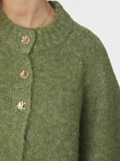 Benuta Fluffy Knit Cardigan, Dusty Green, 38