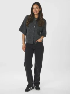 Benuta Fluffy Knit Cardigan, Antracit Melange, 38