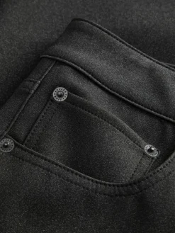 Berlin Faux Leather Bukser, Sort, XL