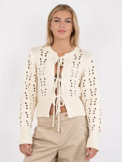 Bethie Knit Cardigan, Creme, 42