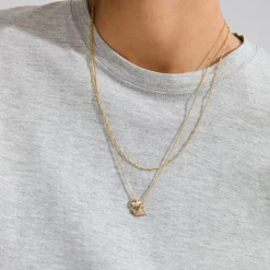 Between 2-pak Halskæde, Gold Plated, 50/54+9 cm