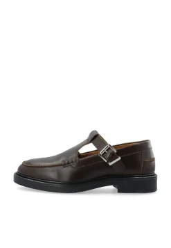 BIAAdda Moc Toe T-strap Sko, Brown, 42