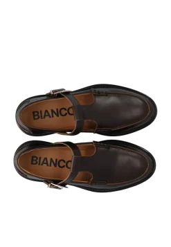 BIAAdda Moc Toe T-strap Sko, Brown, 42