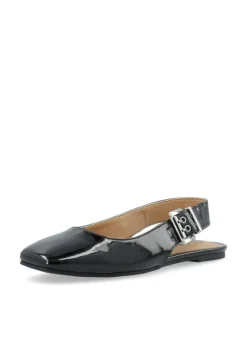 BIARose Buckle Slingback Ballerinasko, Black Patent, 41