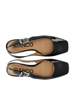 BIARose Buckle Slingback Ballerinasko, Black Patent, 41