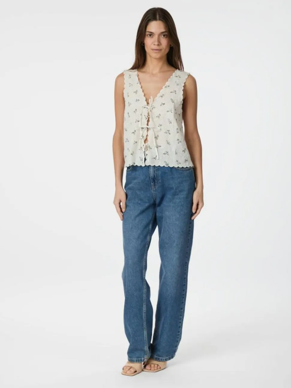 Bibi Embroidery Top, Off White, 34