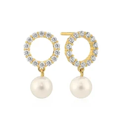 Biella Perla Uno Øreringe, Gold Plated