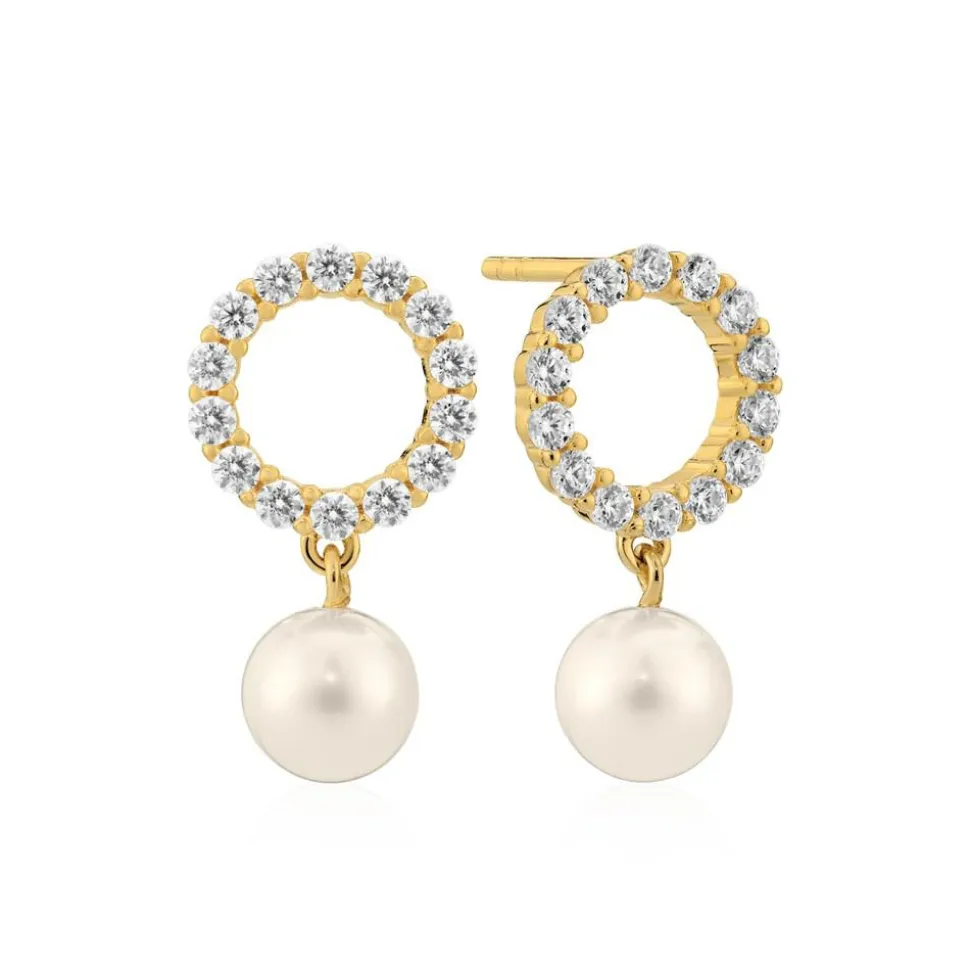 Biella Perla Uno Øreringe, Gold Plated