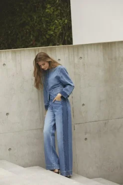 BilbaoCC Wide Jeans, Denim Blue, XS