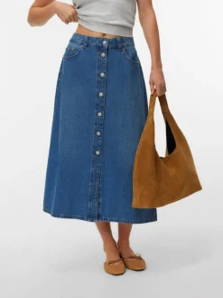 Birkley Denimnederdel, Light Blue Denim, XL