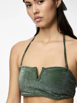 Bling Bikini Top, Dark Green, S