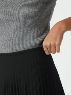 Boni Simple Plisse Nederdel, Black, 40