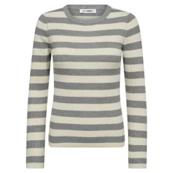 BonnyCC Stripe Striktrøje, Light Grey, L