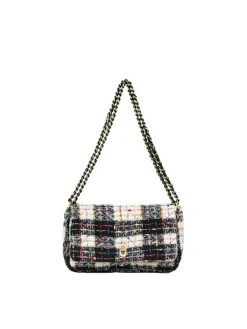 Boucle Checked Hollis Skuldertaske, Black