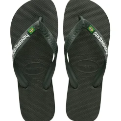 Brazil Logo Sandaler, Green Olive, 39/40