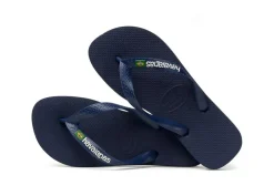 Brazil Logo Sandaler, Navy Blue, 39/40
