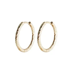 Brushed Small Creoler, Gold Plated