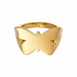 Butterfly Signet Ring, Guld, 56