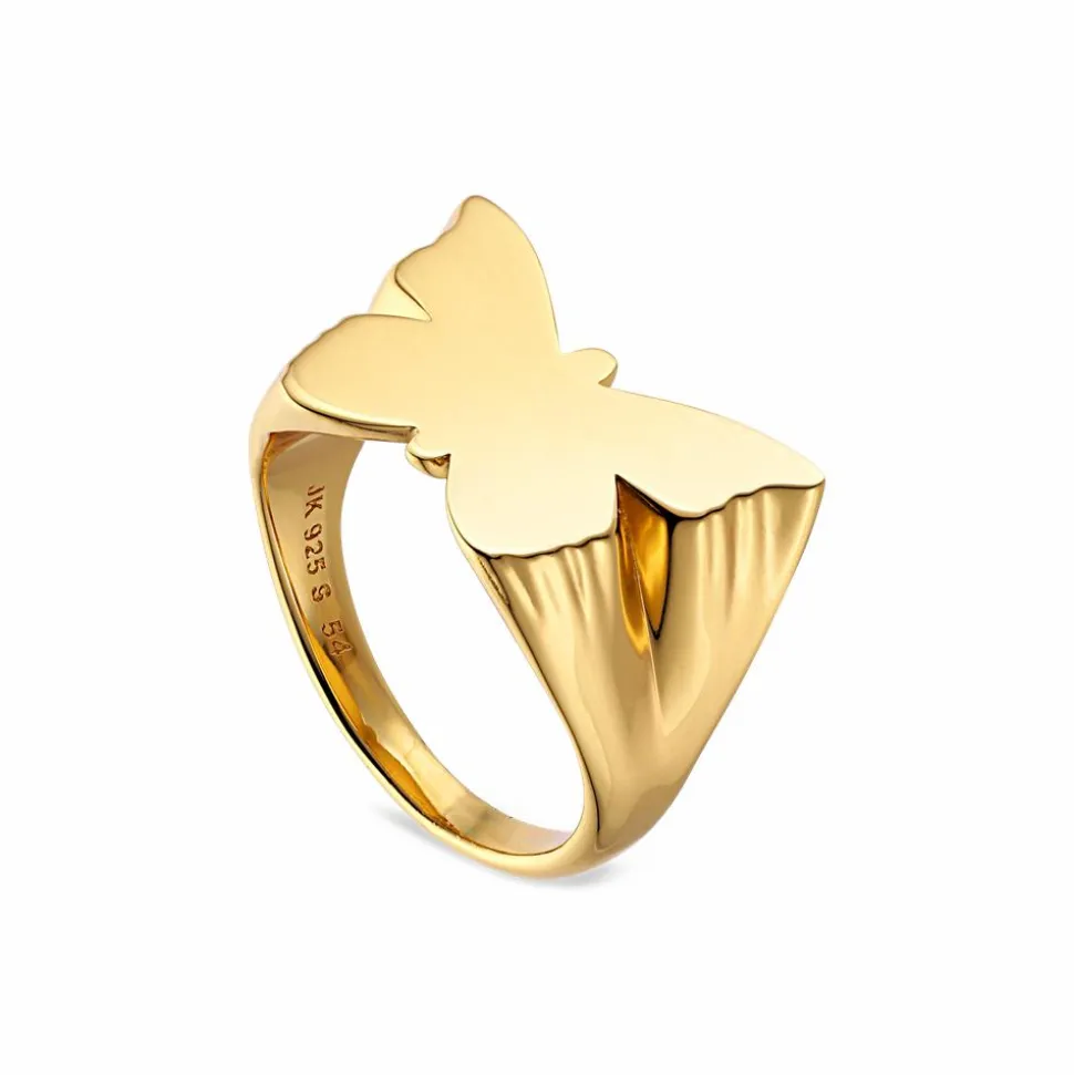 Butterfly Signet Ring, Guld, 56