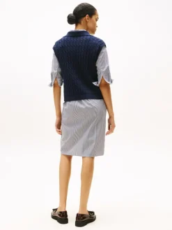 Cable Mid Polo Vest, Dark Night Navy, XXL