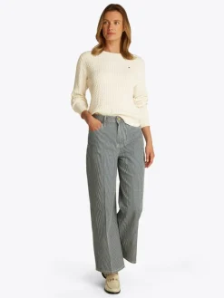 Cable Striktrøje, Heather Ivory Petal, M