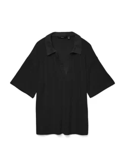 Cailey Strikbluse, Black, S