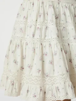 Callia Dobby Flower Nederdel, Off White, 34