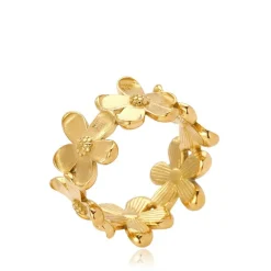 Camellia Ring, Gold Plated, 58