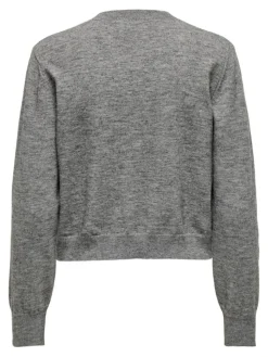 Camille Basic Cardigan, Medium Grey Melange, XL