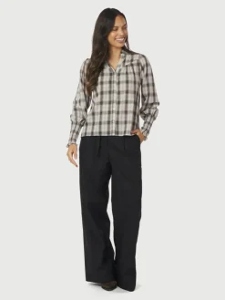 Camisa Big Check Bluse, Off White, 38