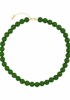 Candy Coral Halskæde, Gold Plated/Dark Green, 37-42 cm