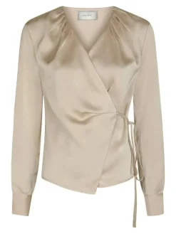 Caprina Heavy Sateen Bluse, Champagne, 36