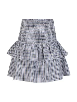 Carin Double Check Nederdel, Blue, 36